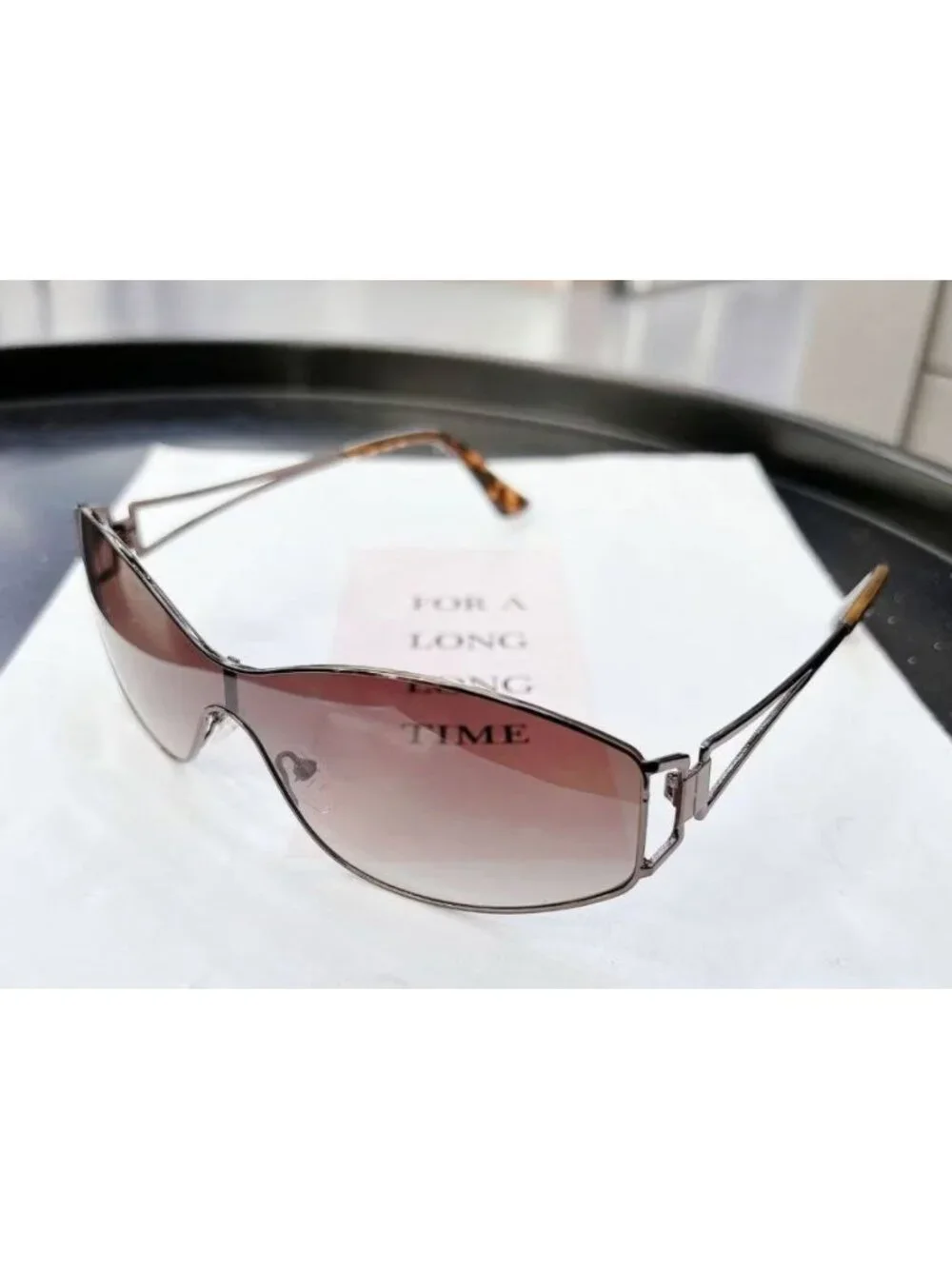 Retro Unisex Bronze Metal Frame Brown Lens Sunglasses W/ Tortoise Shell Temples